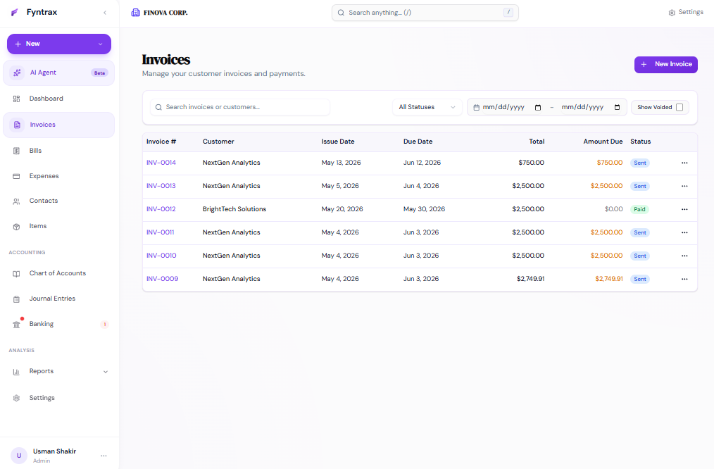 Invoicing